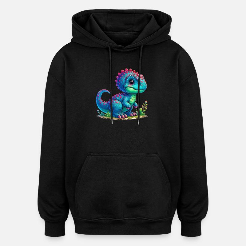 Dinosaure - Sweat à capuche oversize unisexe - noir