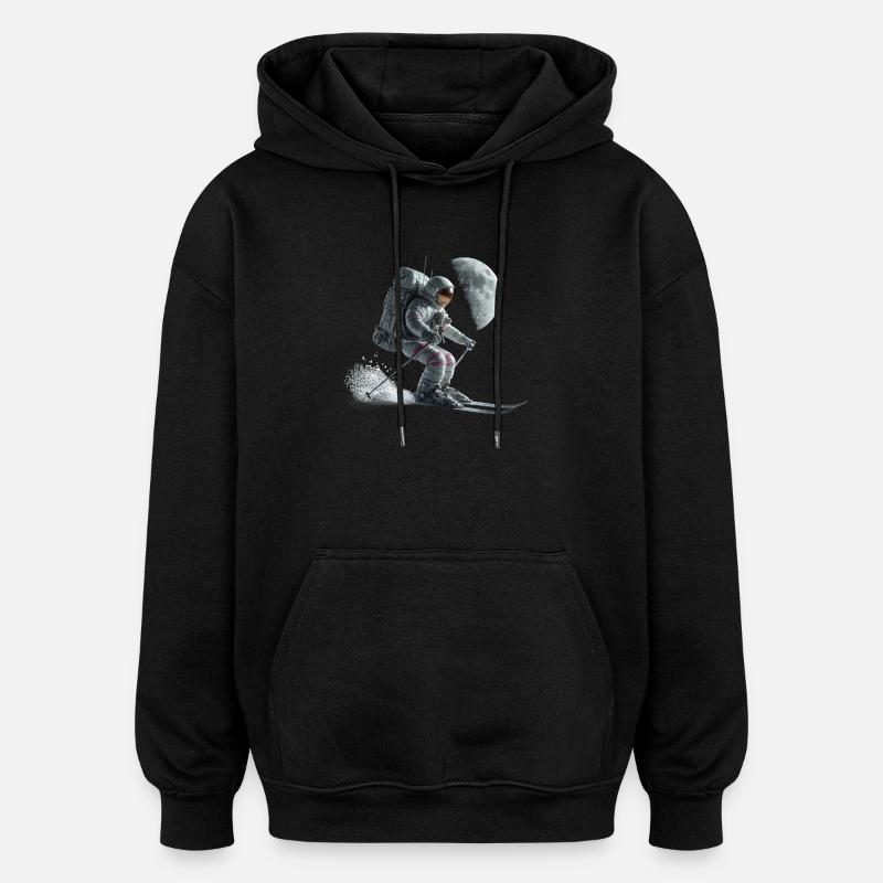 Astronaute Skieur - Sweat à capuche oversize unisexe - noir