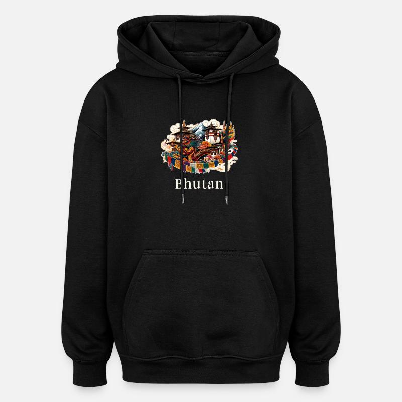 Bhutan Drache Thimphu Himalaya - Oversized Unisex Hoodie - Schwarz