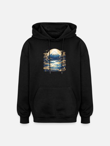 Mount Fuji - Oversized Unisex Hoodie - black