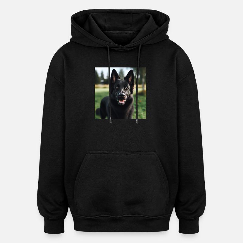Berger allemand noir - Sweat à capuche oversize unisexe - noir