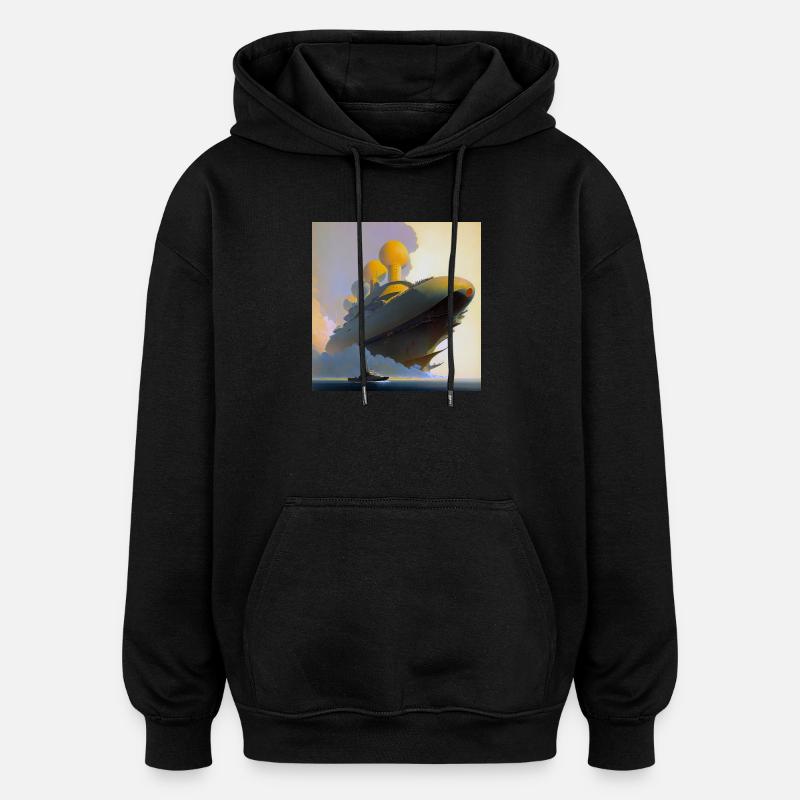 Vaisseau 03 - Sweat à capuche oversize unisexe - noir