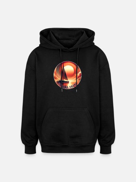 Sunset Sailing - Oversized Unisex Hoodie - black