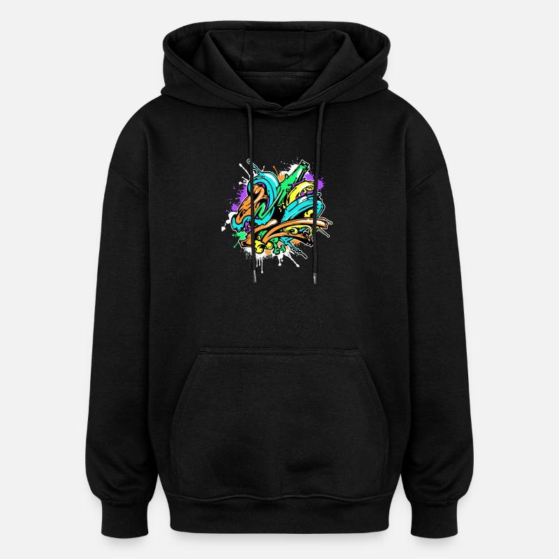 Kunst Graffiti Strassenkunst Wildstyle Sprayer - Oversized Unisex Hoodie - Schwarz