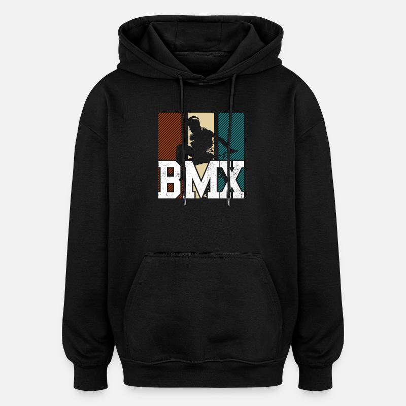 BMX Jump Neon Panneaux - Sweat à capuche oversize unisexe - noir