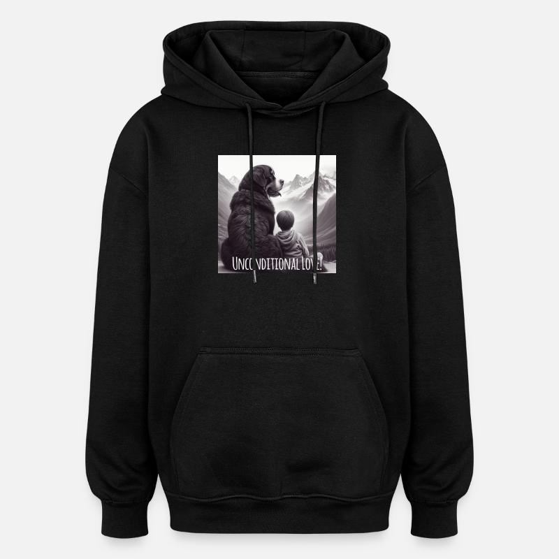 Bouvier bernois - Sweat à capuche oversize unisexe - noir