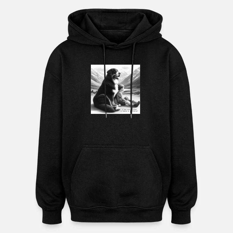 Bouvier bernois - Sweat à capuche oversize unisexe - noir