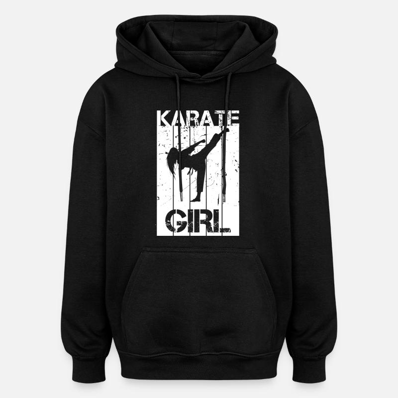 Fille de karaté - Sweat à capuche oversize unisexe - noir