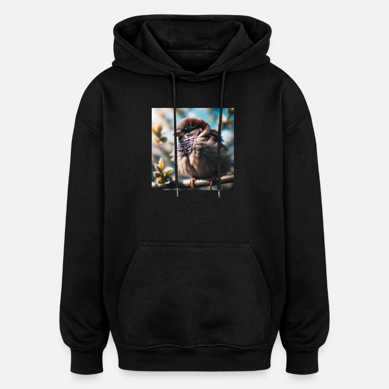 Sparrow - Oversized Unisex Hoodie - black