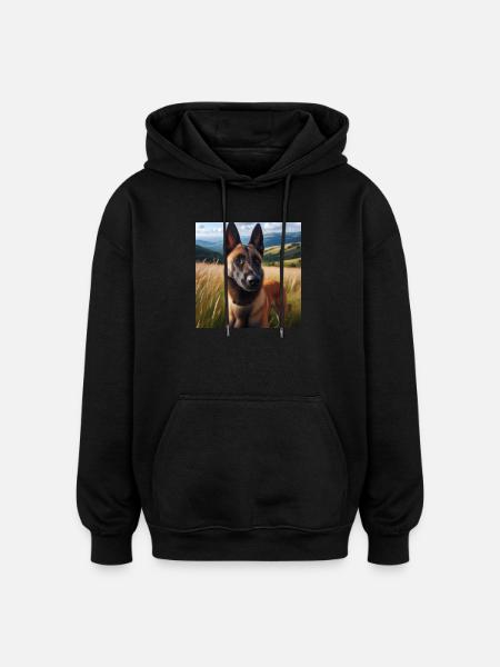 Belgian Malinois - Oversized Unisex Hoodie - black