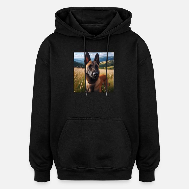 Malinois belge - Sweat à capuche oversize unisexe - noir