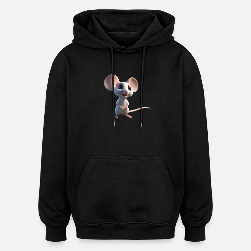 Souris 2 - Sweat à capuche oversize unisexe - noir