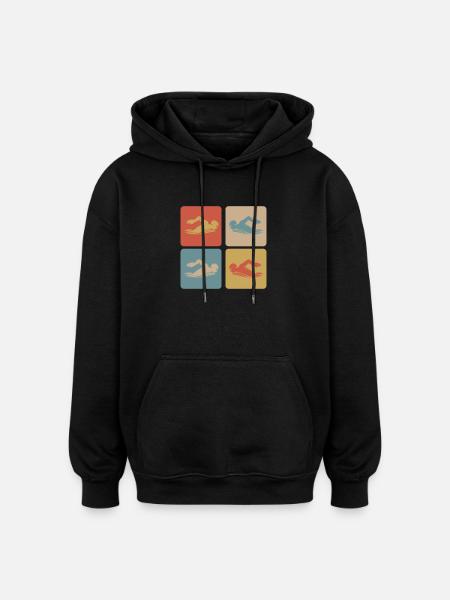 Swimming design - Oversized Unisex Hoodie - black