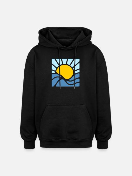 Sun, summer and sea - Oversized Unisex Hoodie - black
