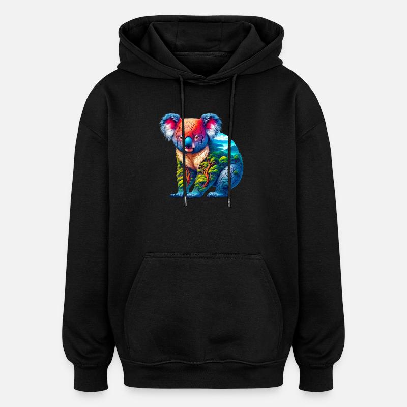 Koala - Sweat à capuche oversize unisexe - noir