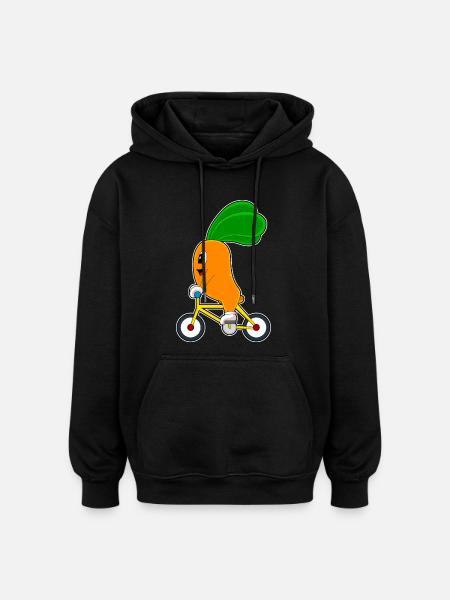 Carrot Bicycle - Oversized Unisex Hoodie - black