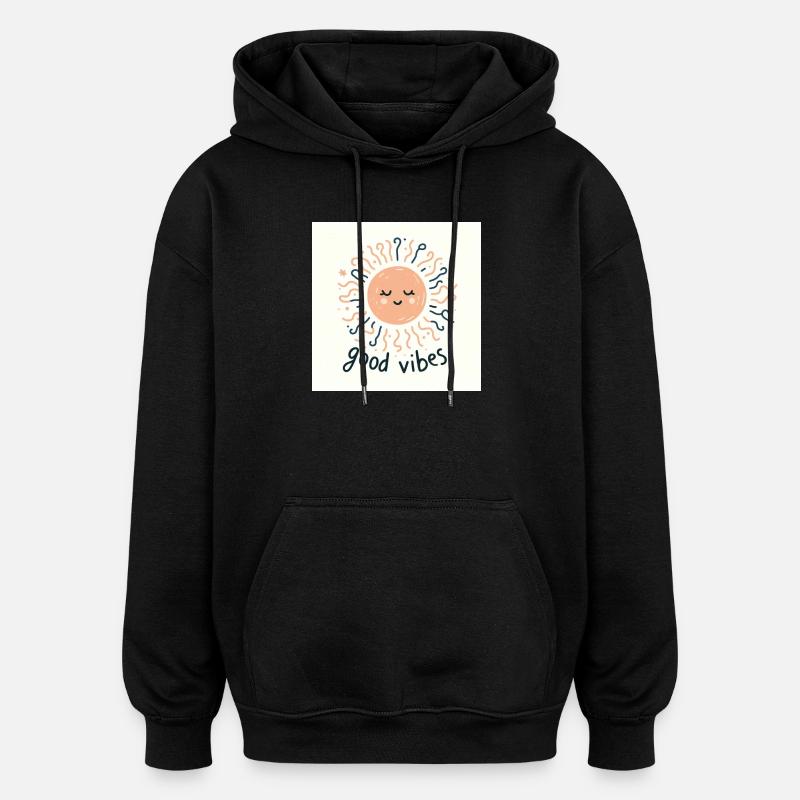 Eine zufriedene Sonne - Oversized Unisex Hoodie - Schwarz