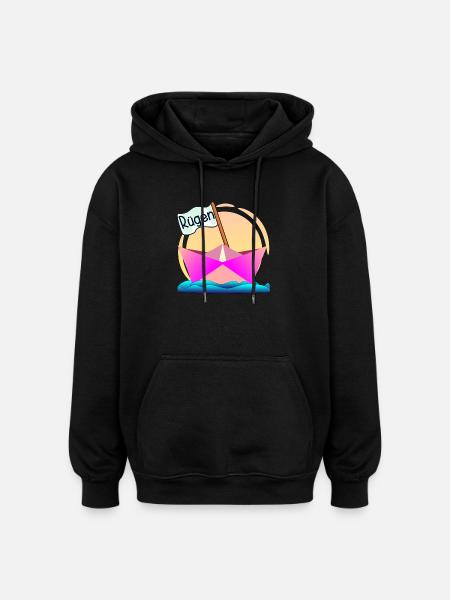 BOOTSFAHRER Ostseeinsel RÜGEN - Oversized Unisex Hoodie - Schwarz