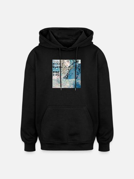 BLÜTEN-VIBE - Oversized Unisex Hoodie - Schwarz