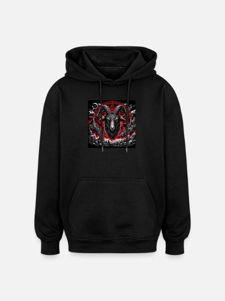 Bouc - Sweat à capuche oversize unisexe - noir