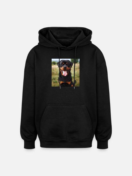 Rottweiler - Sweat à capuche oversize unisexe - noir