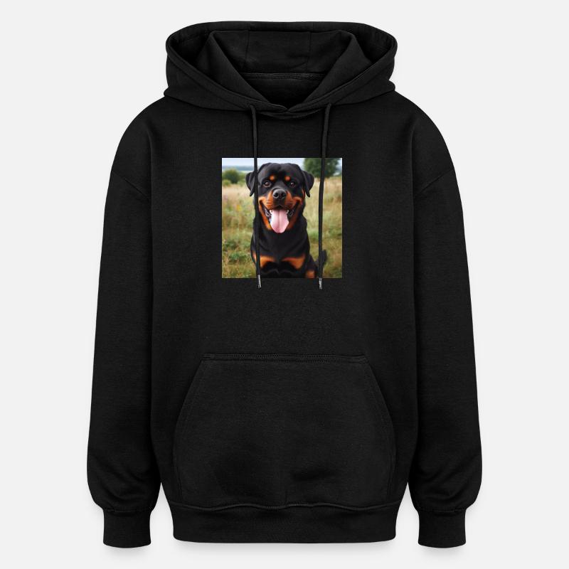Rottweiler - Sweat à capuche oversize unisexe - noir