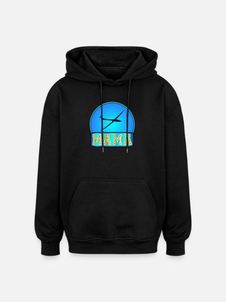 Segelfliegerin Pilotin MAMA - Oversized Unisex Hoodie - Schwarz