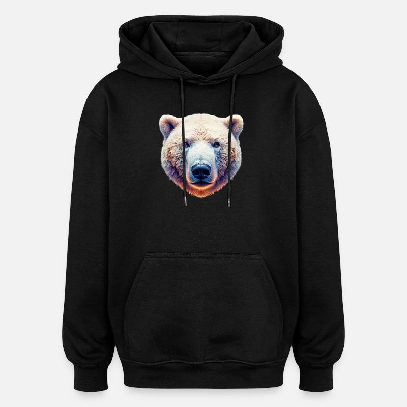 Weißer Eisbär - Oversized Unisex Hoodie - Schwarz