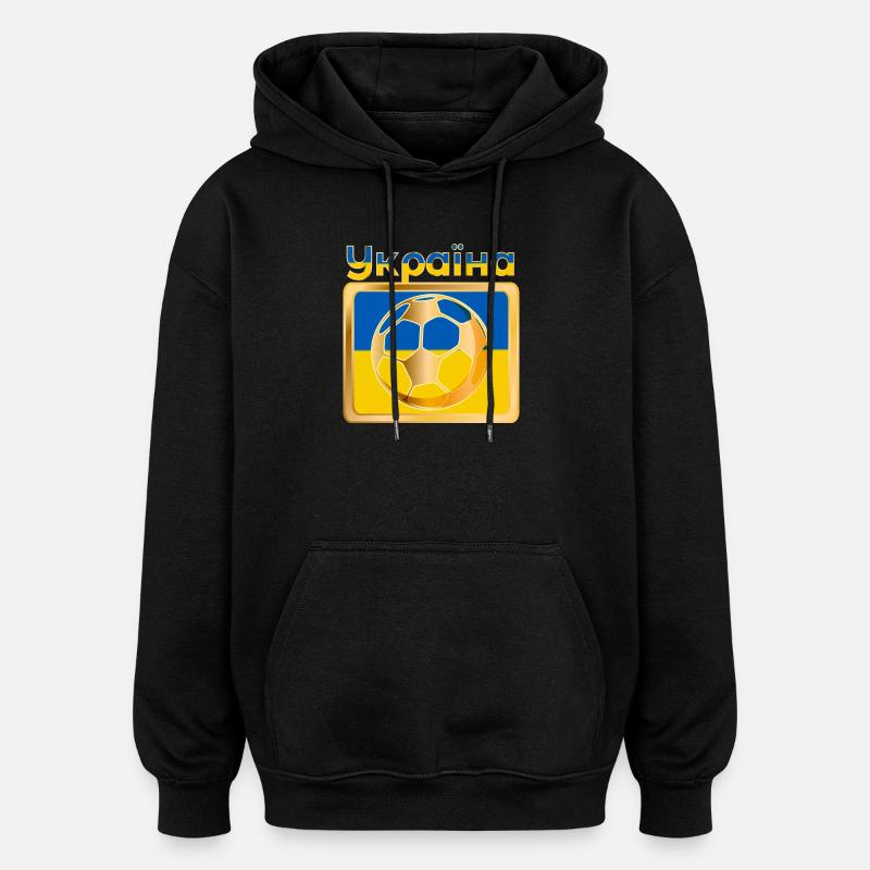 FUSSBALL UKRAINE Україна - Oversized Unisex Hoodie - Schwarz
