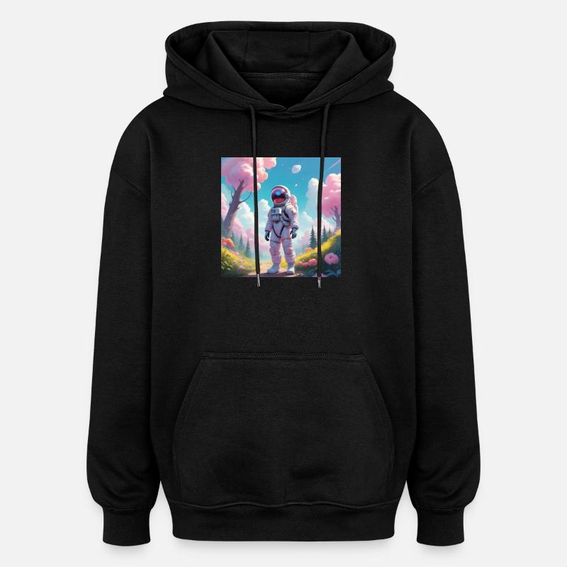 Spaceman - Oversized Unisex Hoodie - Schwarz