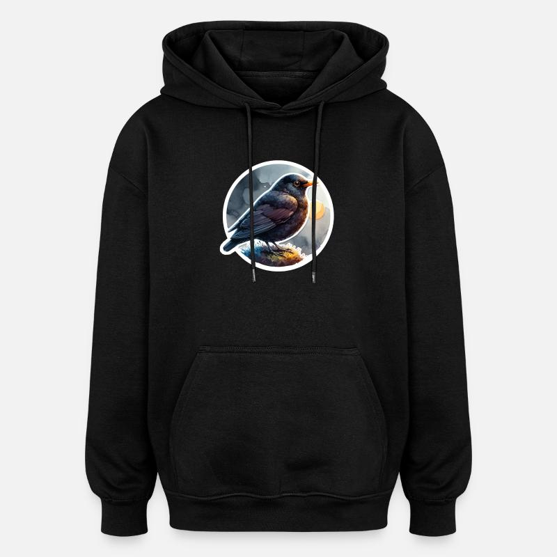 Amsel - Oversized Unisex Hoodie - Schwarz