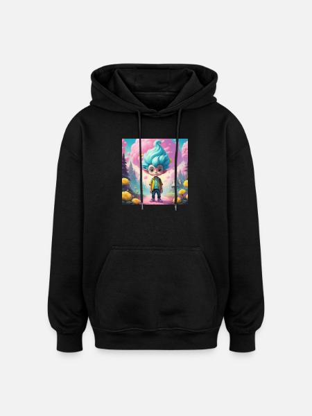 Goblin in the Fairytale Forest - Oversized Unisex Hoodie - black