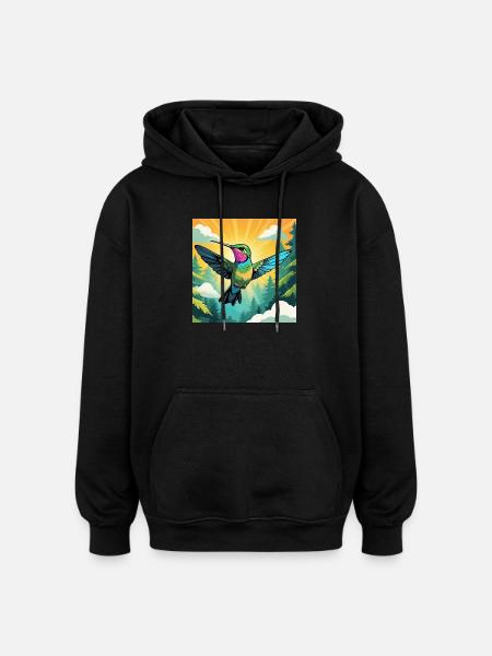 Colibri - Sweat à capuche oversize unisexe - noir