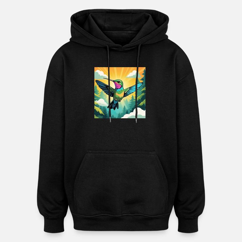 Colibri - Sweat à capuche oversize unisexe - noir