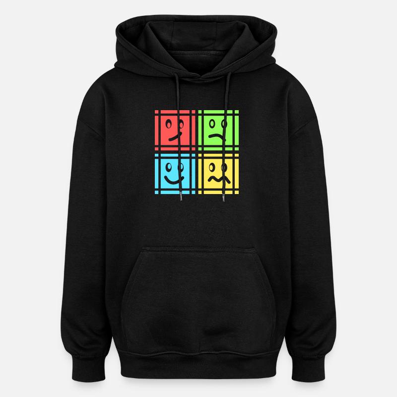 Geometric Patterns - Oversized Unisex Hoodie - black