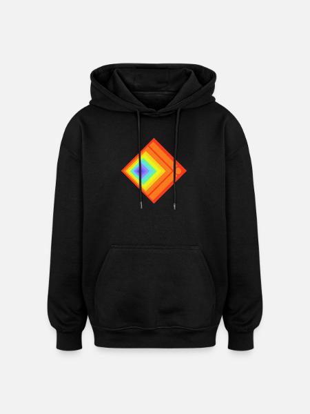 Geometric plays of colours and patterns - Oversized Unisex Hoodie - black