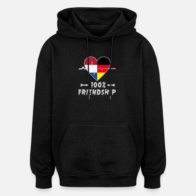 Netherlands and Germany 100% friendship - Oversized Unisex Hoodie - black