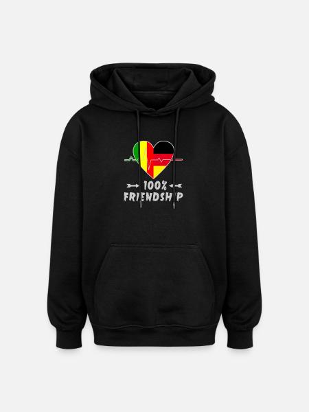 Mali and Germany 100% friendship - Oversized Unisex Hoodie - black