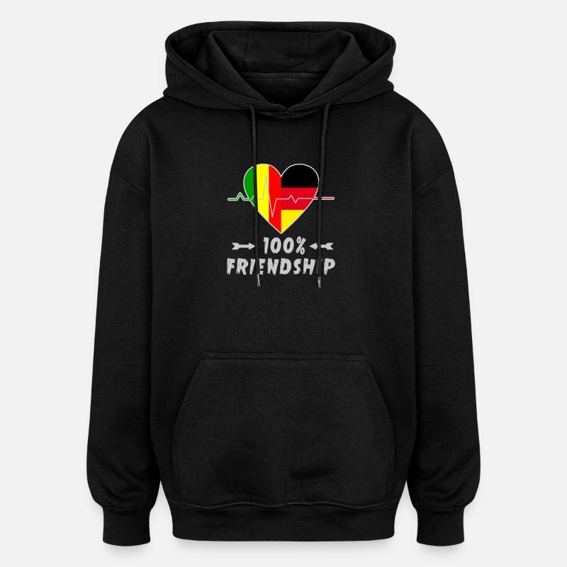 Mali und Deutschland 100% Freundschaft - Oversized Unisex Hoodie - Schwarz