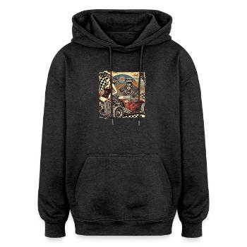 Tuning Hot Rod Design - Oversized Unisex Hoodie - Anthrazit - Vorne - Noah (186cm)
