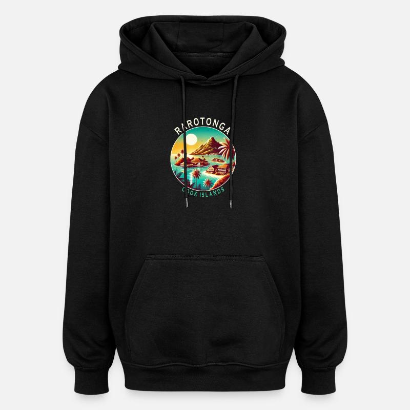 Parotonga Cook Islands Pacific trip - Oversized Unisex Hoodie - black
