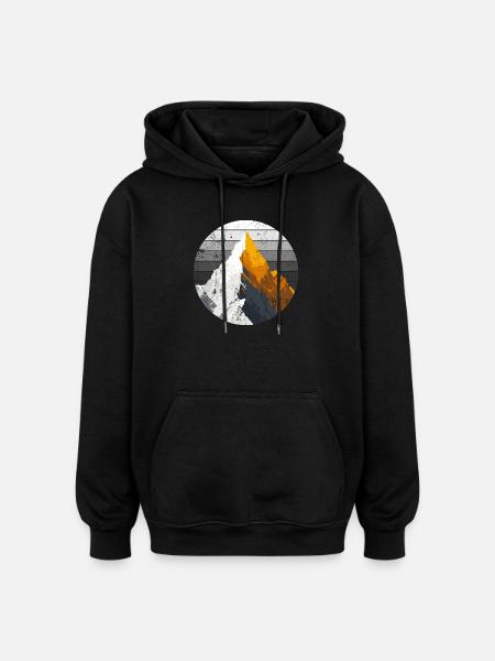 Gradient Peak Summit - Oversized Unisex Hoodie - black