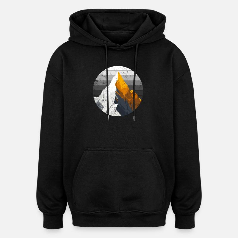 Gradient Peak Summit - Oversized Unisex Hoodie - black