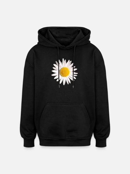 Gänseblümchen - Oversized Unisex Hoodie - Schwarz