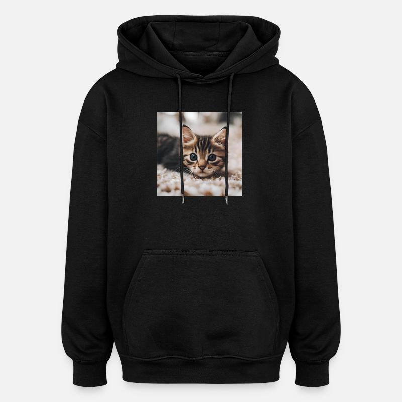 Chat - Sweat à capuche oversize unisexe - noir