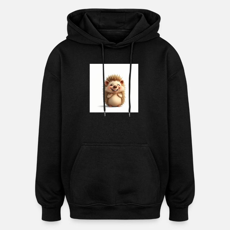 Hérisson câlin trop mignon - Sweat à capuche oversize unisexe - noir