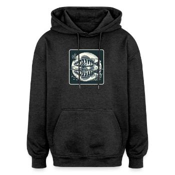 Barsch Natur Angler Design - Oversized Unisex Hoodie - Anthrazit - Vorne - Noah (186cm)