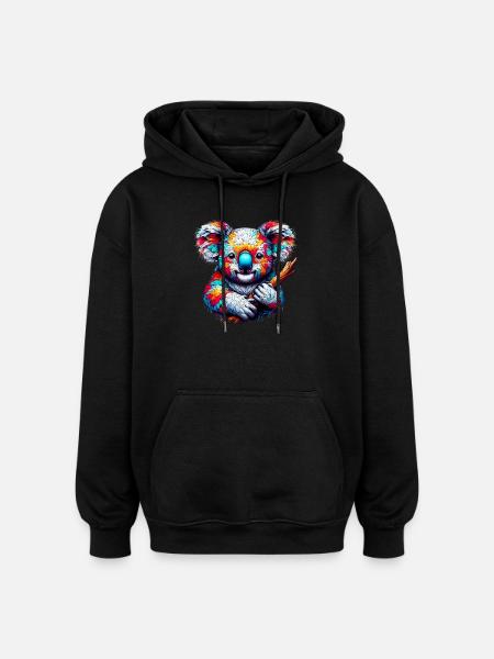 Koala - Oversized Unisex Hoodie - black