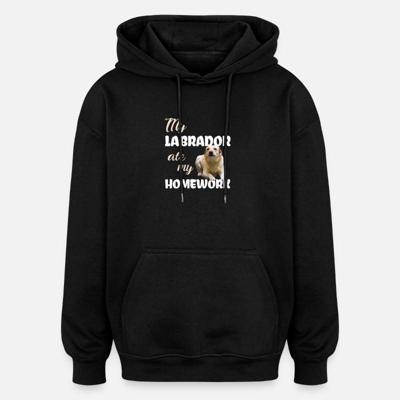 Labrador Homework - Oversized Unisex Hoodie - black