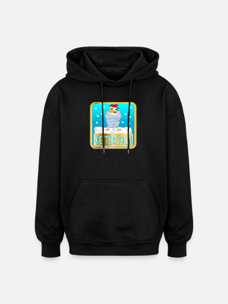 WETTERFÜHLIGKEIT - Oversized Unisex Hoodie - Schwarz